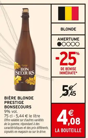 Intermarché Bon BONSECOURS Bière Blonde Prestige offre