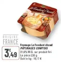 G20 Fromage le fondant chaud pâturages comtois offre