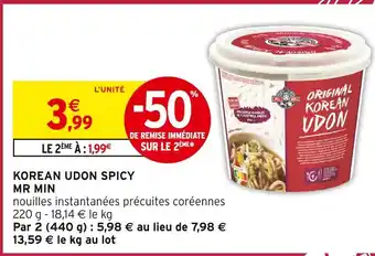 Intermarché Express MR MIN Korean udon spicy offre