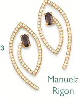 E.Leclerc MANUELA RIGON Boucles quartz fumé et oxydes de zirconium offre