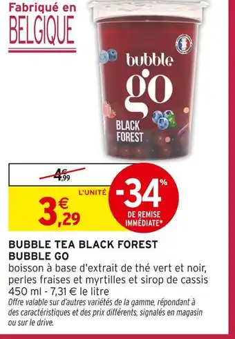 Intermarché Express BUBBLE GO Bubble Tea Black Forest offre