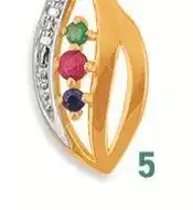 E.Leclerc pendentif saphir, rubis, émeraude et diamants offre