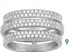 E.Leclerc bague en argent rhodié 958/000 et oxydes de zirconium offre