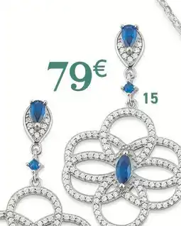 E.Leclerc boucles en argent rhodié 958/000 et oxydes de zirconium offre