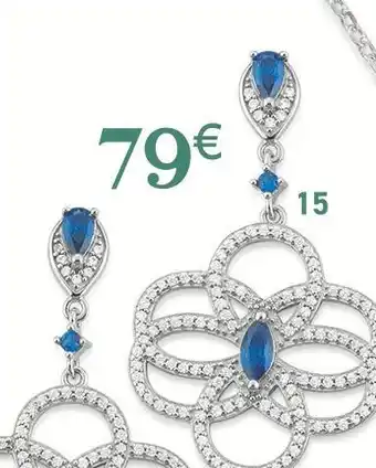 E.Leclerc boucles en argent rhodié 958/000 et oxydes de zirconium offre