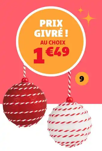 Gifi Boule de noël ruban torsadé à suspendre offre