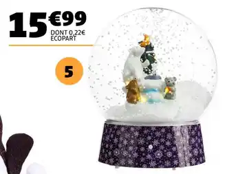 Gifi Boule à neige animée, musicale et lumineuse offre