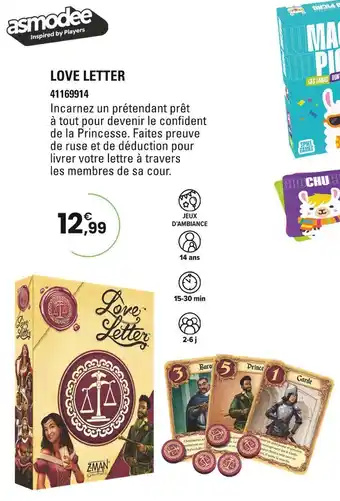 JouéClub Asmodee Love Letter offre