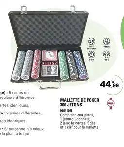 JouéClub Mallette de poker 300 jetons offre