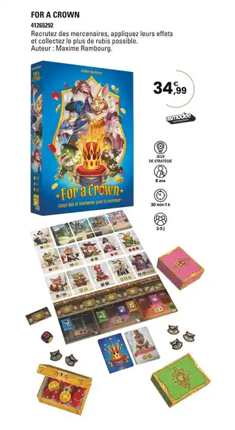 JouéClub Asmodee For a Crown offre