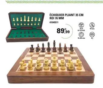 JouéClub Échiquier pliant 35 cm roi 76 mm offre