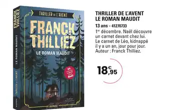 JouéClub Auzou Thriller de l'Avent - Le Roman Maudit offre