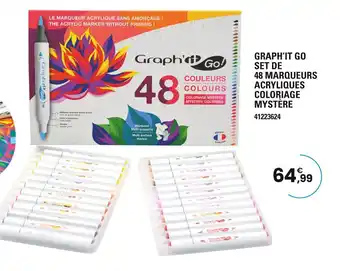 JouéClub Graph'it Go! Set de 48 marqueurs acryliques coloriage mystère offre