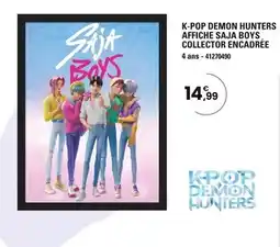 JouéClub K-POP DEMON HUNTERS AFFICHE SAJA BOYS COLLECTOR ENCADRÉE offre