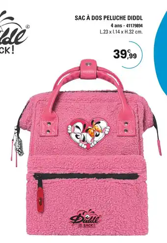 JouéClub Diddl Sac à dos peluche offre