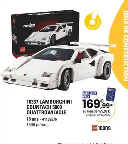 JouéClub LEGO 10337 Lamborghini Countach 5000 Quattrovalvole offre