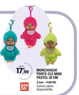 JouéClub Bandai Monchhichi Porte-Clé Mini Pastel 20 cm offre