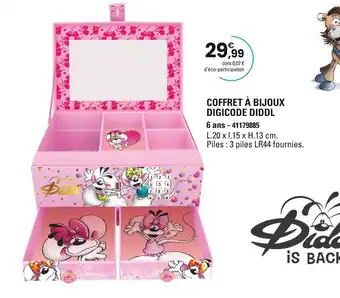 JouéClub Diddl Coffret à bijoux digicode offre