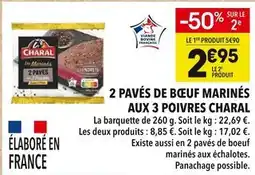 Supeco Charal 2 Pavés de Bœuf Marinés aux 3 Poivres offre