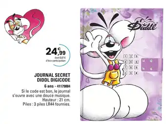 JouéClub Diddl Journal Secret Digicode offre