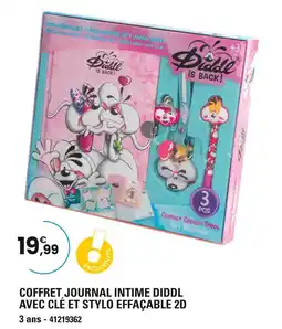 JouéClub Diddl Coffret Journal Intime avec clé et stylo effaçable 2D offre