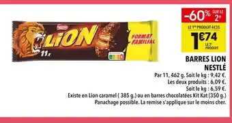 Supeco Nestlé Barres Lion offre