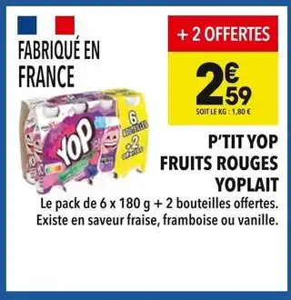 Supeco Yoplait P'tit Yop Fruits Rouges offre