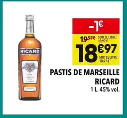 Supeco Ricard Pastis de Marseille offre