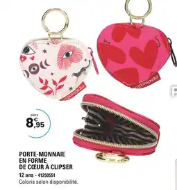 JouéClub Porte-monnaie en forme de cœur à clipser offre