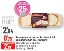 G20 Recamadour au lait cru de chèvre a.o.p les délices de belle france offre