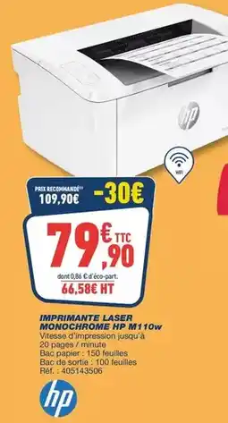 Bureau Vallée Hp - imprimante laser monochrome igp m11 10w offre