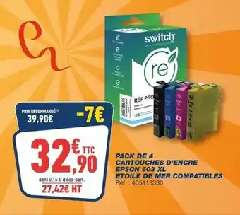 Bureau Vallée Switch - pack de 4 cartouches d'encre offre