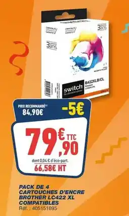 Bureau Vallée Brother - pack de 4 cartouches d'encre lc4232 xl offre