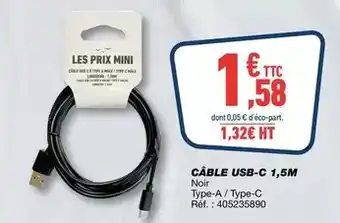 Bureau Vallée Bosch - câble usb-c 1,5m offre