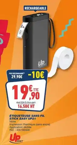 Bureau Vallée Uprint - étiqueteuse sans fil stick easy pu2 offre