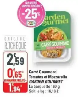 G20 Carré gourmand tomates et mozzarella garden gourmet offre
