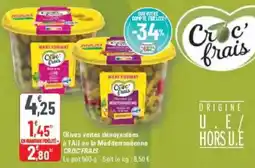 G20 Olives vertes dénoyautées à l'ail ou la méditerranéenne croc frais offre