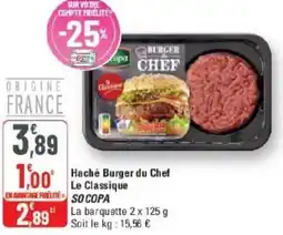 G20 Haché burger du chef le classique socopa offre
