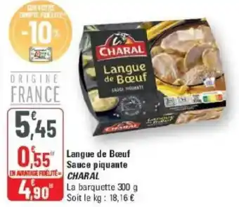 G20 Langue de bœuf sauce piquante charal offre