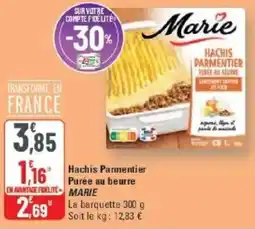 G20 Hachis parmentier purée au beurre marie offre