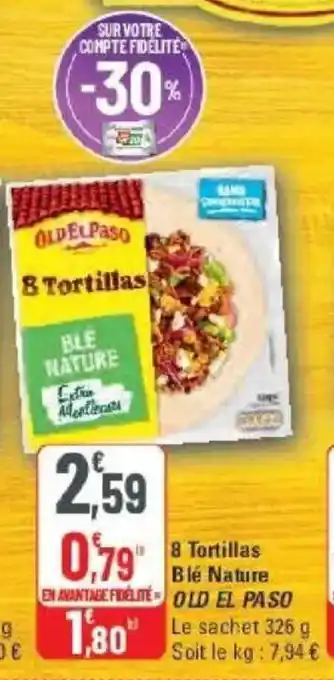 G20 8 tortillas blé nature old el paso offre