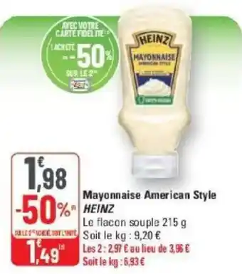 G20 Mayonnaise american style heinz offre