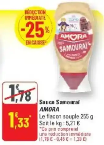 G20 Sauce samouraï amora offre