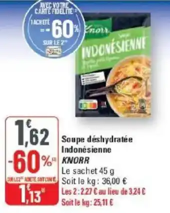 G20 Soupe déshydratée indonésienne knorr offre