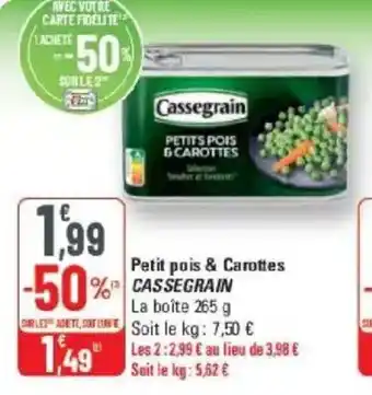 G20 Petit pois & carottes cassegrain offre