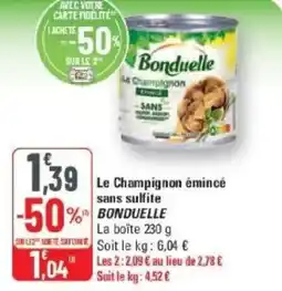 G20 Le champignon émincé sans sulfite bonduelle offre