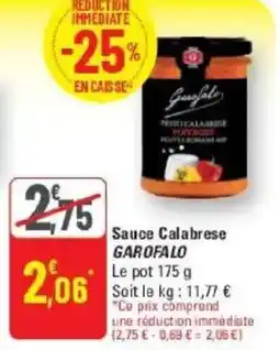 G20 Sauce calabrese garofalo offre