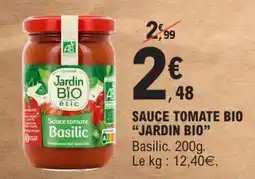 E.Leclerc Sauce Tomate Bio 'Jardin Bio' offre