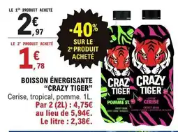 E.Leclerc Boisson Énergisante Crazy Tiger offre