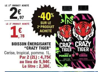 E.Leclerc Boisson Énergisante Crazy Tiger offre